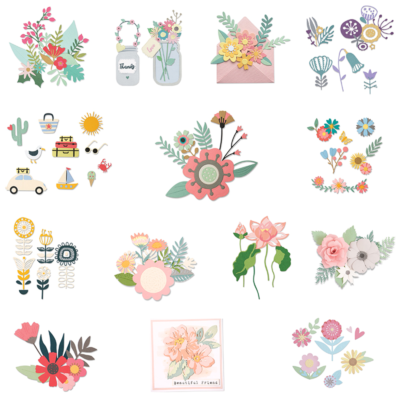 Florist Supply Bulk - Nowe Wycinki Metalowe Wiosenne Kwiaty Róże