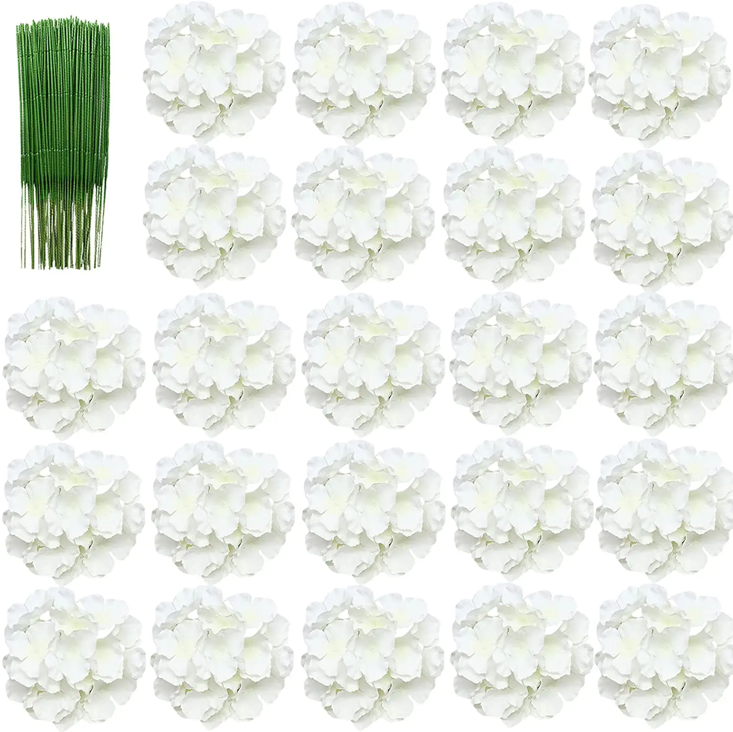 Florist Supply Bulk - 8-calowe duże sztuczne główki hortensji z