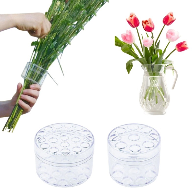 Florist Supply Bulk - Uchwyt na spiralny trzon Wytrzymały, przezroczysty